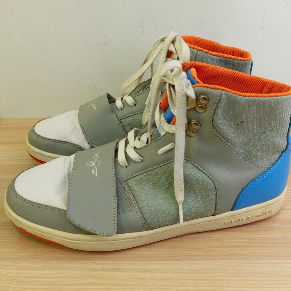 High Top Colorblock Sneaker Shoes‎ Mens 11 Gray Blue CREATIVE RECREATION Cesario